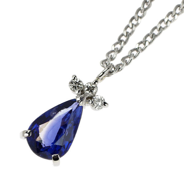 LA SOMA Pt900/ Pt850 サファイア ダイヤモンド ペンダントネックレス 0.82ct D0.05ct