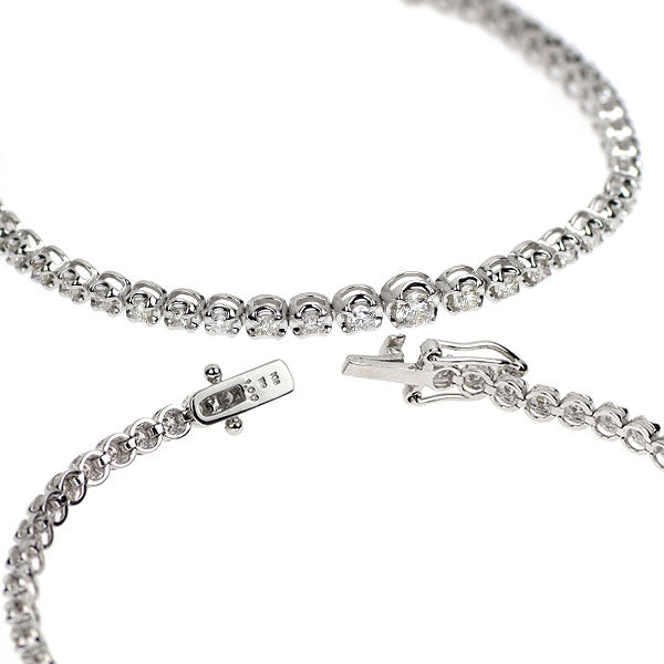 QVC K18WG ダイヤモンド ブレスレット 1.00ct テニス