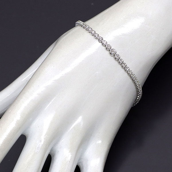 QVC K18WG ダイヤモンド ブレスレット 1.00ct テニス