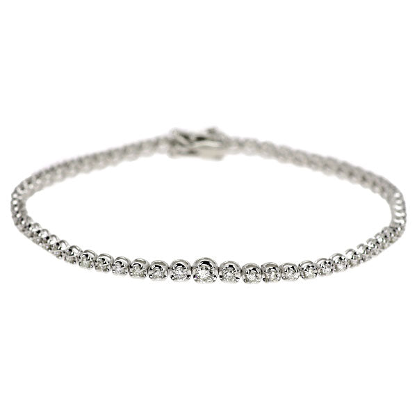 QVC K18WG ダイヤモンド ブレスレット 1.00ct テニス