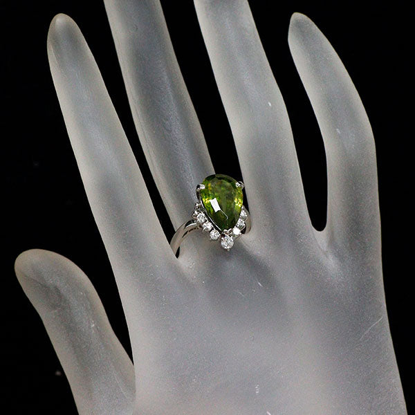 希少 Pt900 スフェーン ダイヤモンド リング 5.73ct D0.31ct