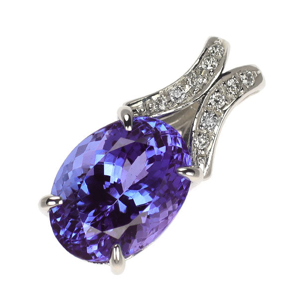 Pt900 タンザナイト ダイヤモンド ペンダントトップ 4.46ct D0.06ct