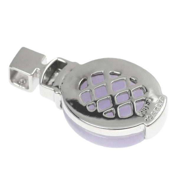 K18WG ラベンダー翡翠 ダイヤモンド ペンダントトップ 12.65ct D0.07ct