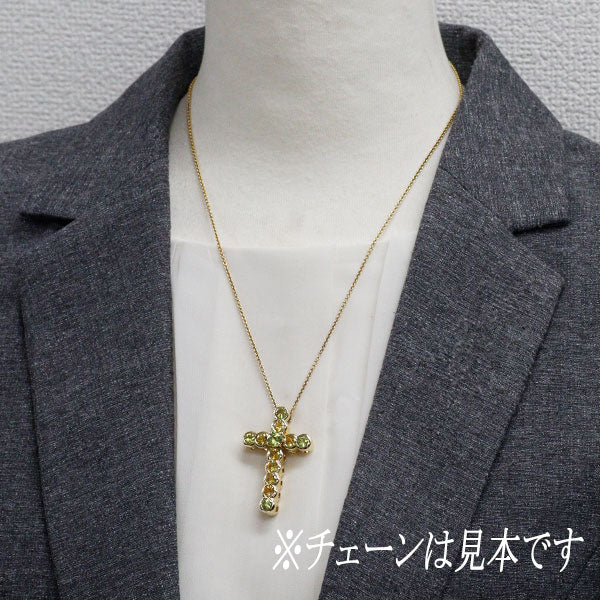 ジュエルスタジオ K18YG スフェーン イエローサファイア ペンダントトップ 2.57ct S3.05ct クロス