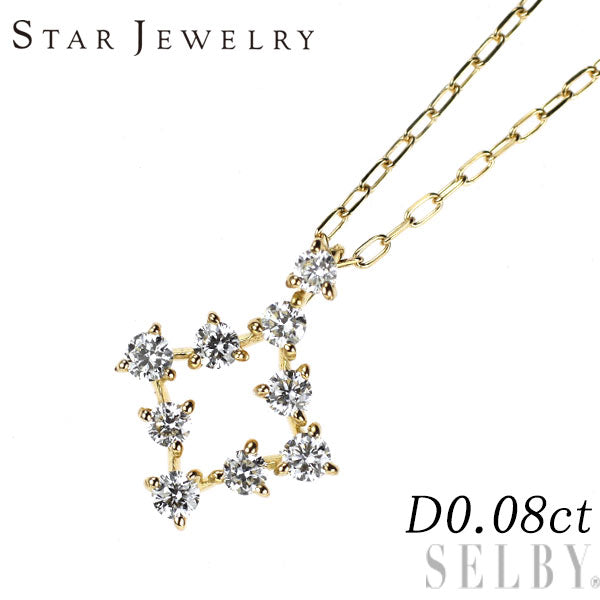 スタージュエリー K18YG ダイヤモンド ペンダントネックレス 0.08ct