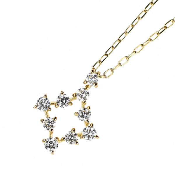 スタージュエリー K18YG ダイヤモンド ペンダントネックレス 0.08ct