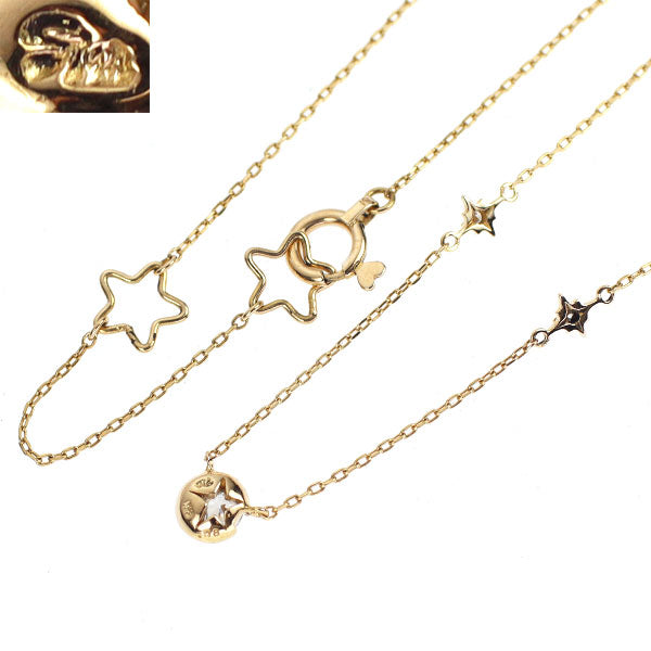 スタージュエリー K18YG ダイヤモンド ペンダントネックレス 0.08ct ムーンセッティング