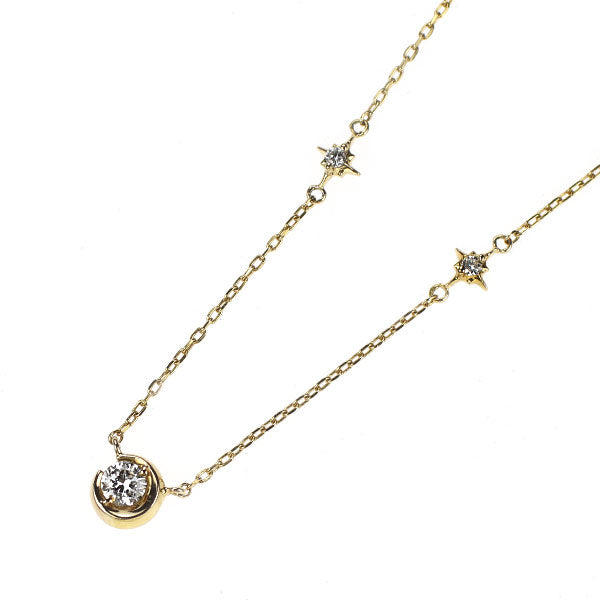 スタージュエリー K18YG ダイヤモンド ペンダントネックレス 0.08ct ムーンセッティング