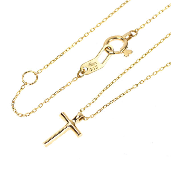 スタージュエリー K18YG ダイヤモンド ペンダントネックレス 0.03ct クロス
