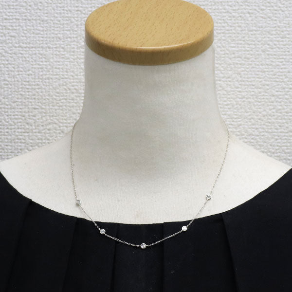 K18WG ダイヤモンド ネックレス ステーション