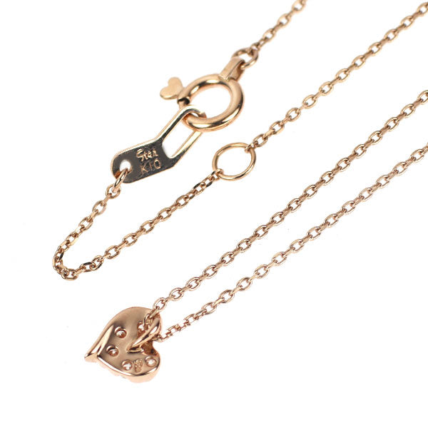 スタージュエリー K10PG ダイヤモンド ペンダントネックレス 0.06ct ハート