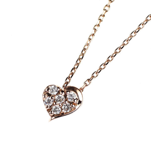 スタージュエリー K10PG ダイヤモンド ペンダントネックレス 0.06ct ハート