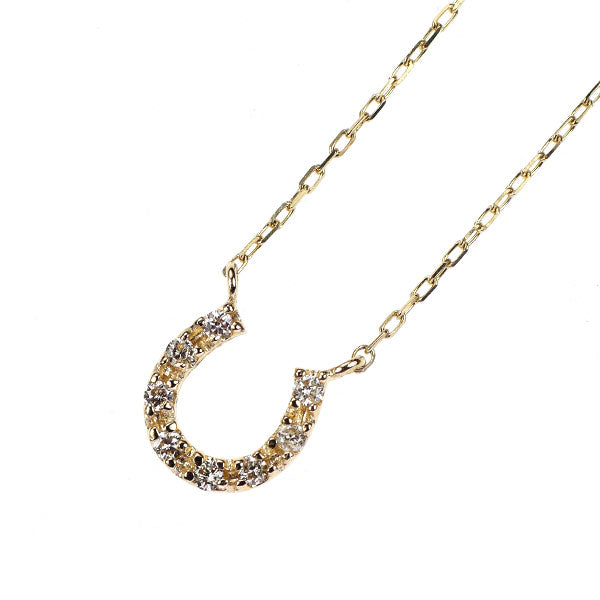 K10YG ダイヤモンド ペンダントネックレス 0.05ct 馬蹄 ホースシュー