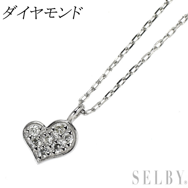 Pt900/ Pt850 ダイヤモンド ペンダントネックレス ハート