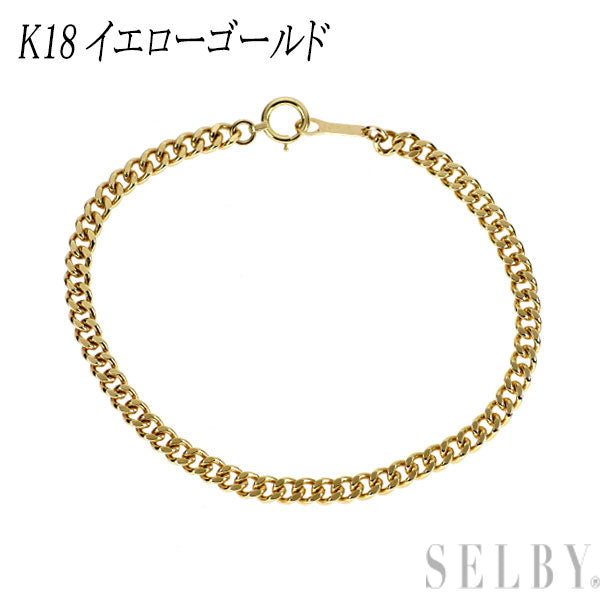 K18YG ブレスレット 喜平 シングル 18.5cm