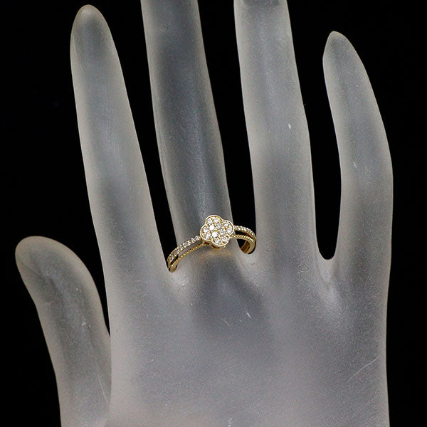 K18YG ダイヤモンド リング 0.25ct フラワー