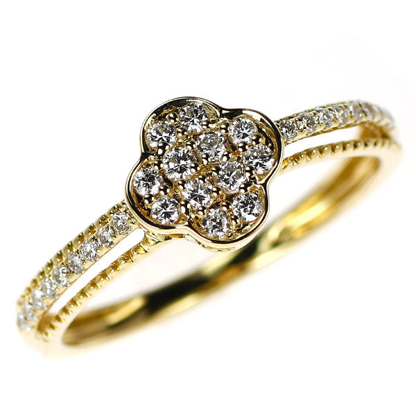 K18YG ダイヤモンド リング 0.25ct フラワー