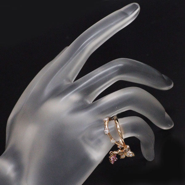 アスプレンディ K18PG ピンクサファイア ダイヤモンド リング 0.14ct D0.31ct ワルツ