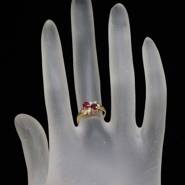 K18YG ルビー ダイヤモンド リング 0.53ct D0.05ct