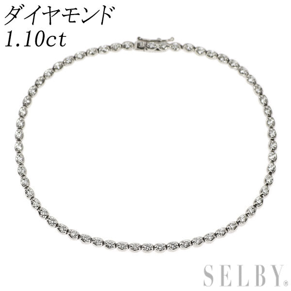 K18WG ダイヤモンド テニス ブレスレット 1.10ct