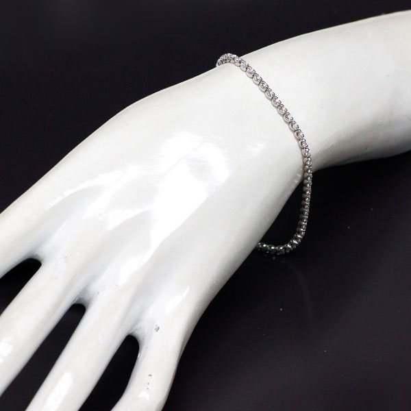 K18WG ダイヤモンド テニス ブレスレット 1.10ct