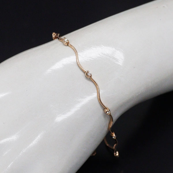 K18PG ダイヤモンド ブレスレット 0.10ct