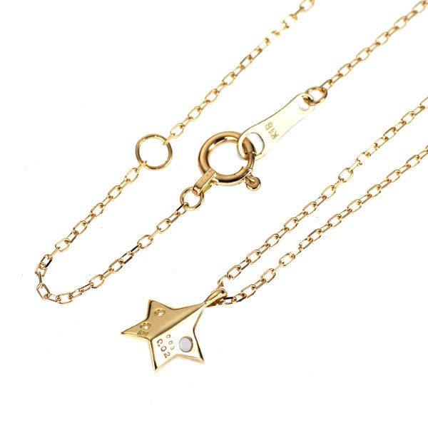 K18YG タンザナイト ダイヤモンド ペンダントネックレス 0.03ct D0.02ct スター