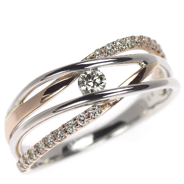 K18WG/PG ダイヤモンド リング 0.26ct