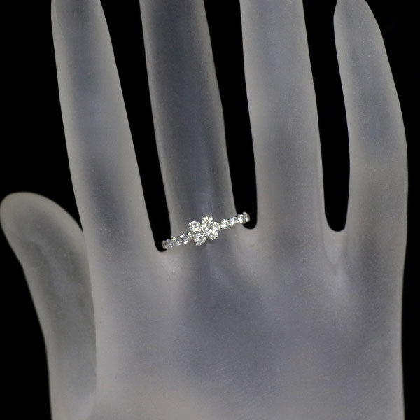 K18WG ダイヤモンド リング 0.45ct フラワー