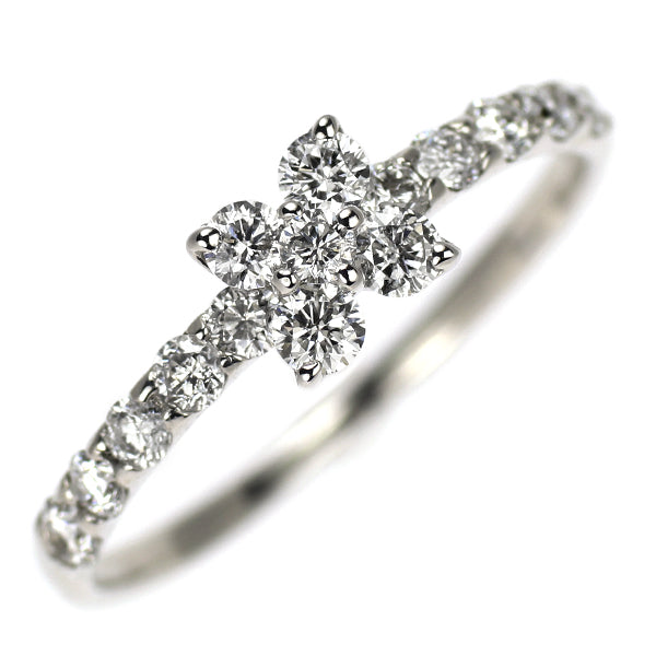K18WG ダイヤモンド リング 0.45ct フラワー