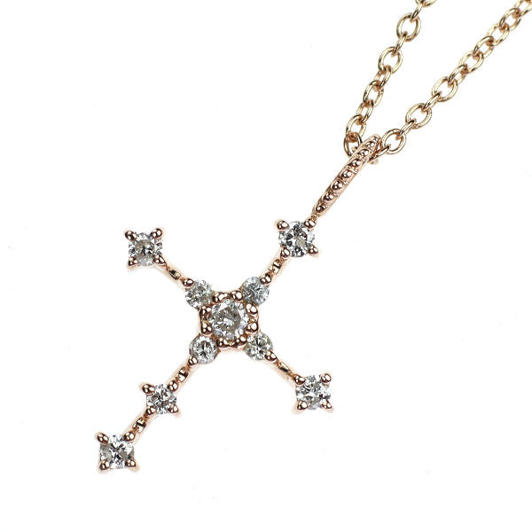 K10PG ダイヤモンド ペンダントネックレス 0.09ct クロス — セルビー K10PG ダイヤモンド ペンダントネックレス 0.09ct クロス — セルビー