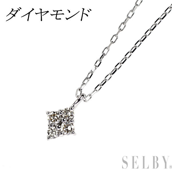 K10WG ダイヤモンド ペンダントネックレス