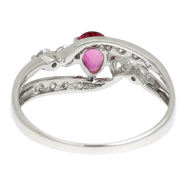 Pt900 ルビー ダイヤモンド リング 0.37ct D0.43ct