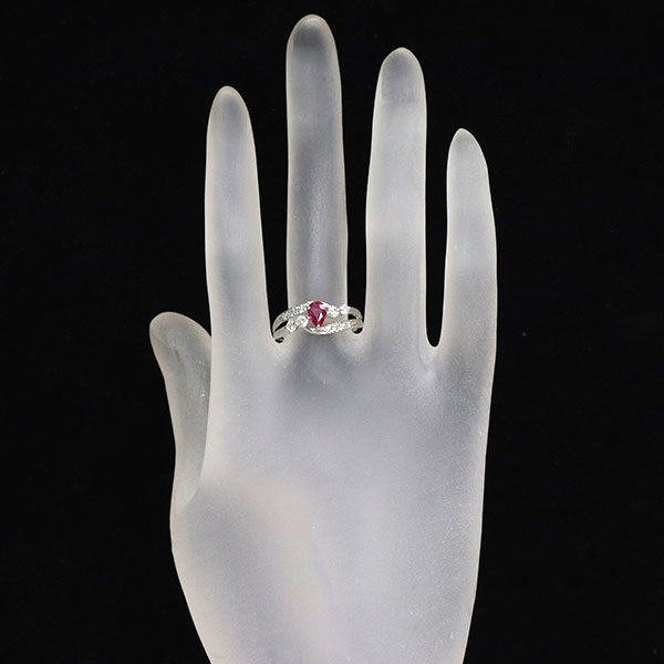 Pt900 ルビー ダイヤモンド リング 0.37ct D0.43ct
