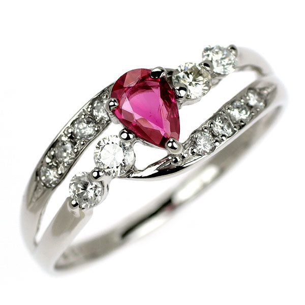 Pt900 ルビー ダイヤモンド リング 0.37ct D0.43ct