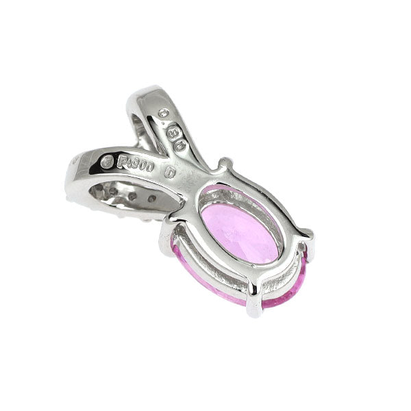 Pt900 ピンク サファイア ダイヤモンド ペンダントトップ 0.80ct