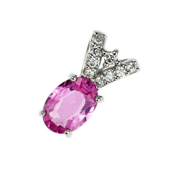 Pt900 ピンク サファイア ダイヤモンド ペンダントトップ 0.80ct