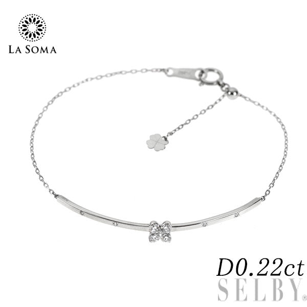LA SOMA Pt900/ Pt850 ダイヤモンド ブレスレット 0.22ct