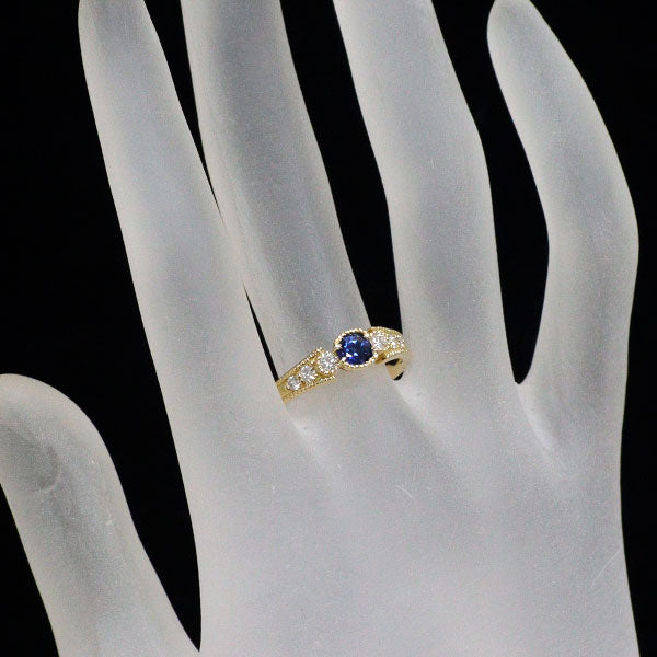 K18YG サファイア ダイヤモンド リング 0.51ct D0.22ct