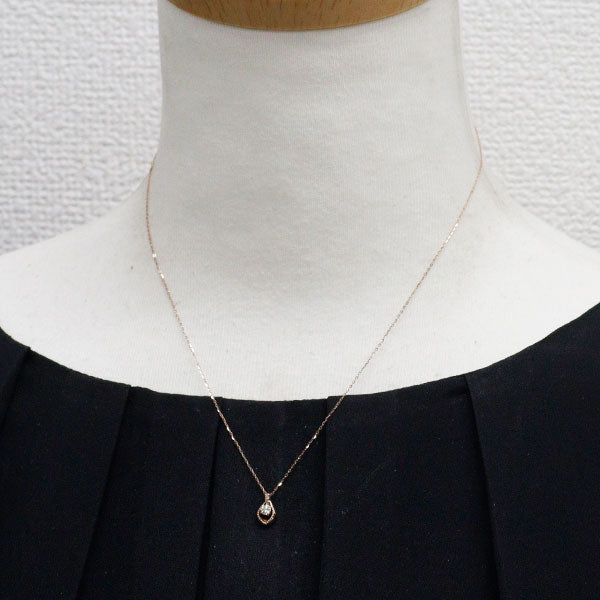 wish upon a star K18PG ダイヤモンド ペンダントネックレス 0.08ct TBD0.01ct リバーシブル