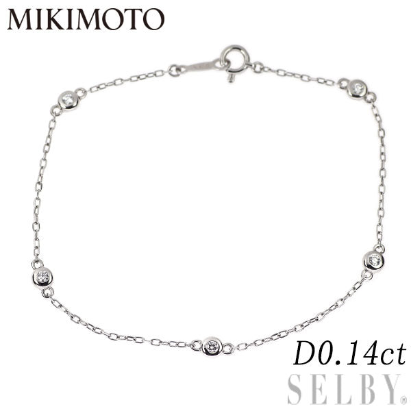 ミキモト K18WG ダイヤモンド ブレスレット 0.14ct