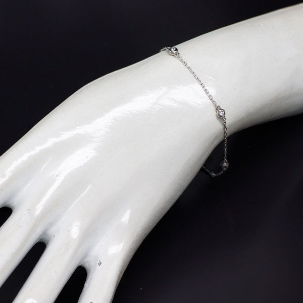 ミキモト K18WG ダイヤモンド ブレスレット 0.14ct