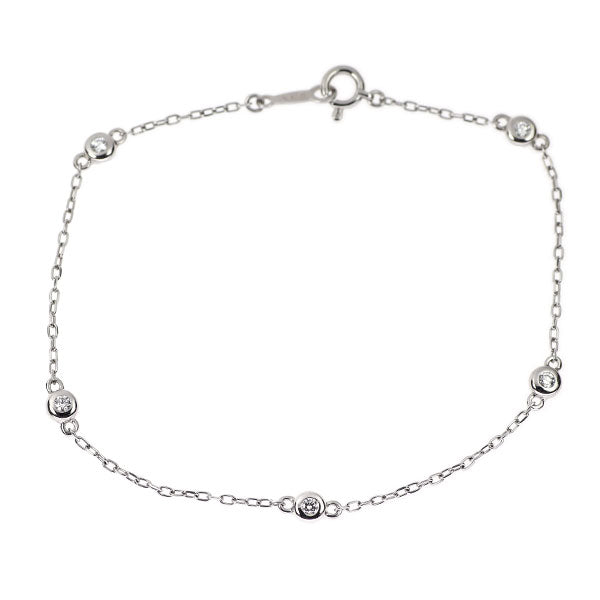 ミキモト K18WG ダイヤモンド ブレスレット 0.14ct