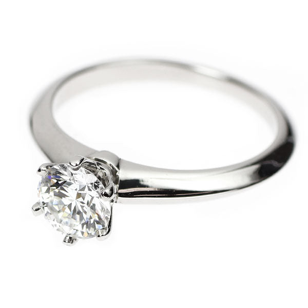 ティファニー Pt950 ダイヤモンド リング 0.66ct E VVS2 ソリティア