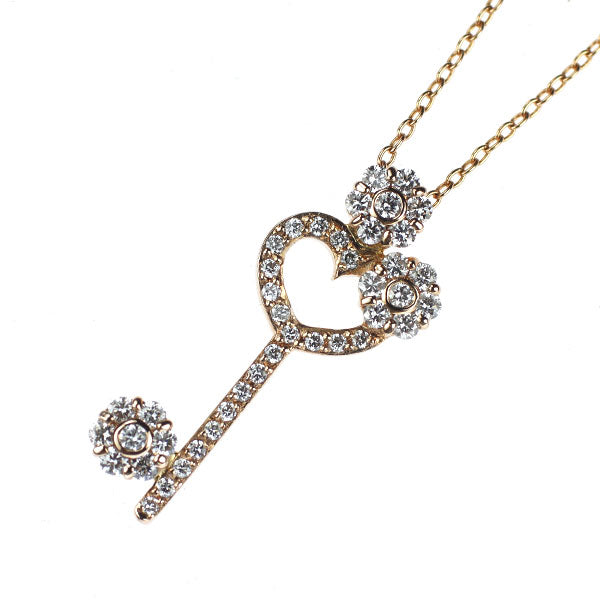 ポンテヴェキオ K18PG ダイヤモンド ペンダントネックレス 0.29ct ハートキー