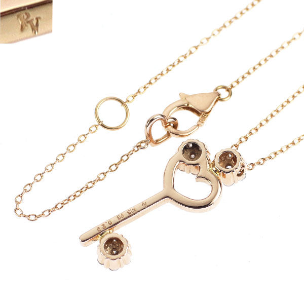 ポンテヴェキオ K18PG ダイヤモンド ペンダントネックレス 0.29ct ハートキー