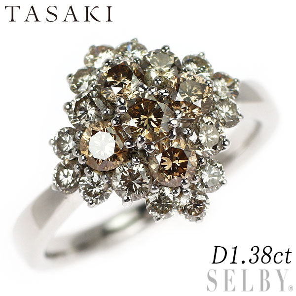 田崎真珠 K18WG ダイヤモンド リング 1.38ct