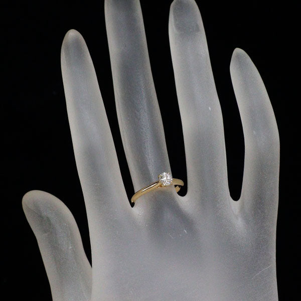 カルティエ K18YG ダイヤモンド リング 0.27ct E VVS2 3EX ソリテール 48号