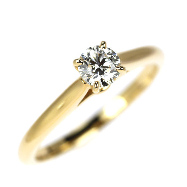 カルティエ K18YG ダイヤモンド リング 0.27ct E VVS2 3EX ソリテール 48号