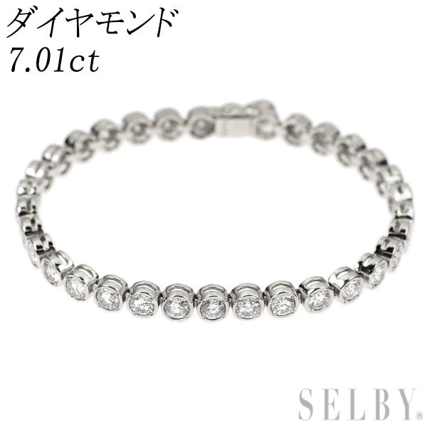 Pt850 ダイヤモンド テニス ブレスレット 7.01ct